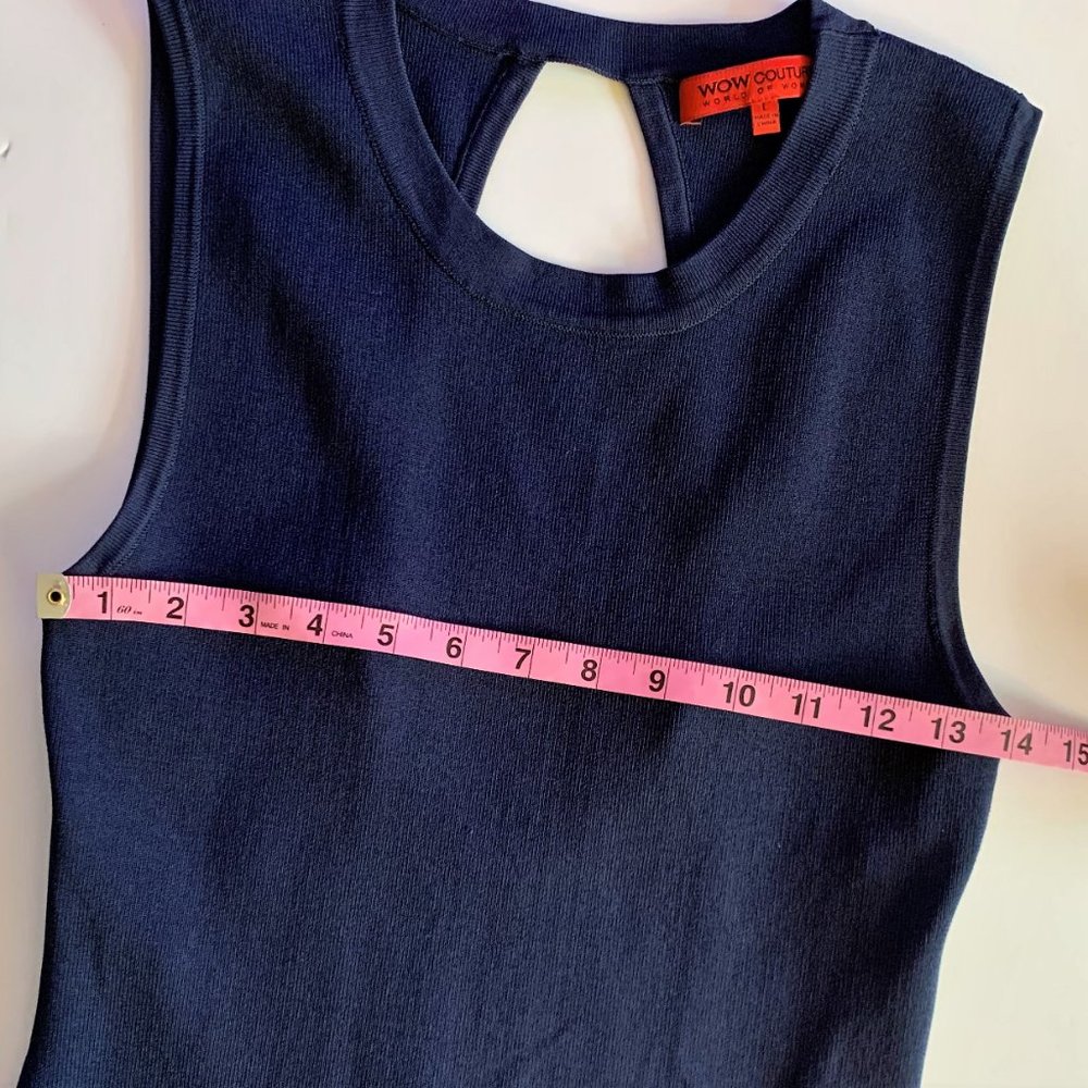 WOW Couture Navy Bodycon Bandage Dress - Large - Picture 5 of 9